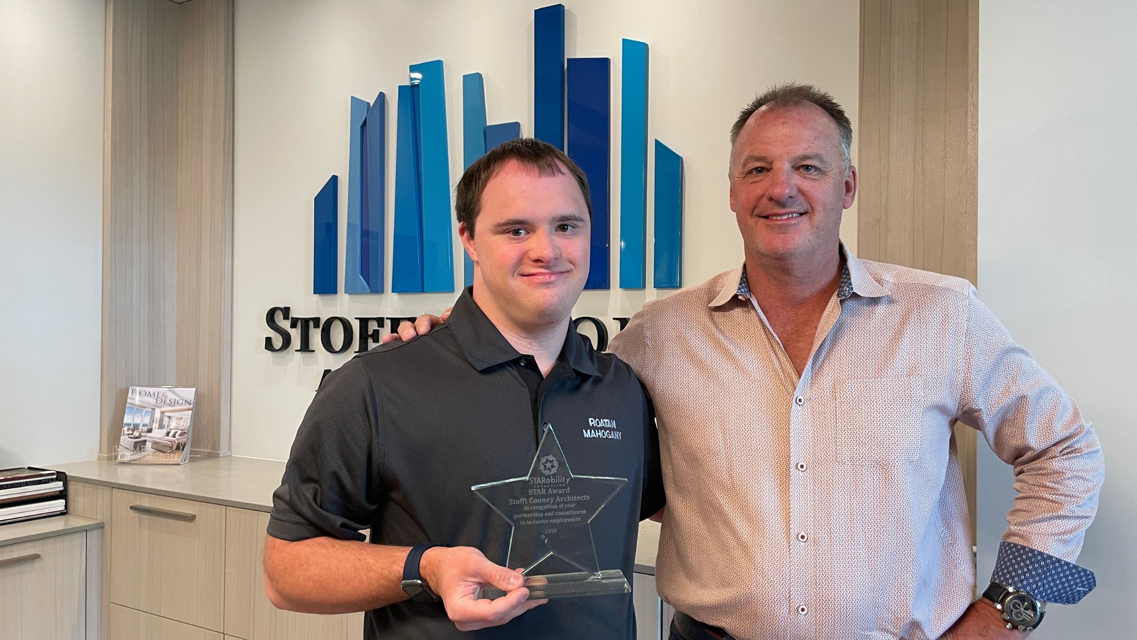 matthew m. with john cooney at stofft cooney architects accepting his star award