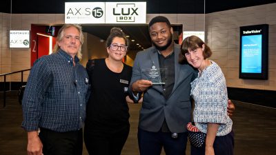 group photo at paragon theaters receiving star award as vocational job site