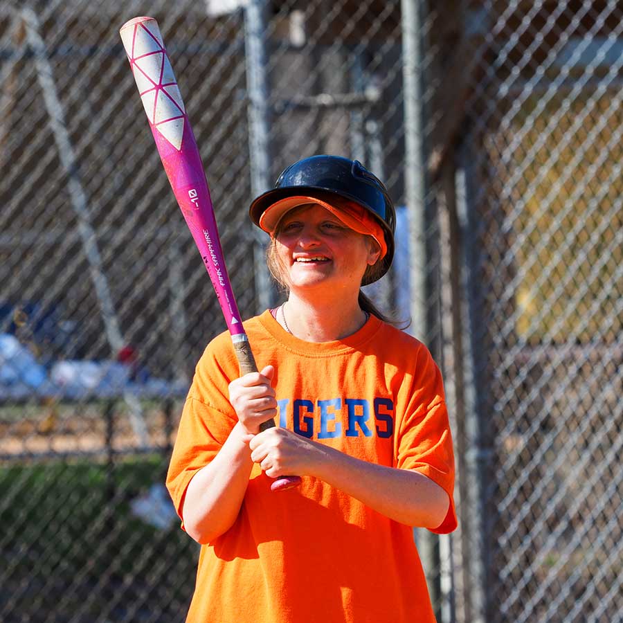 STAR participant with bat during Baseball | STARability Foundation