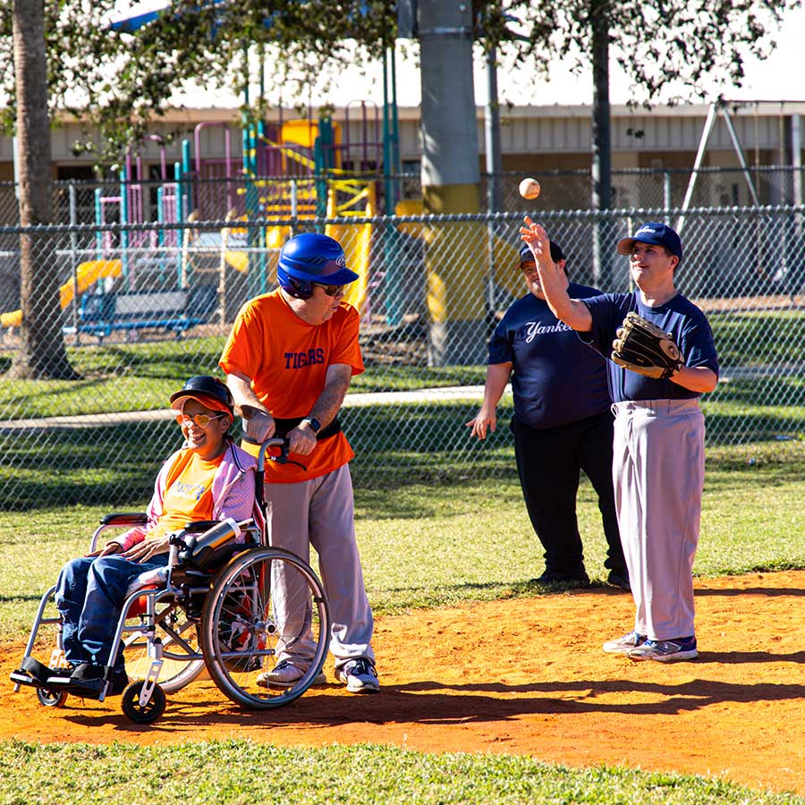In-action game play of STAR participants during Baseball
