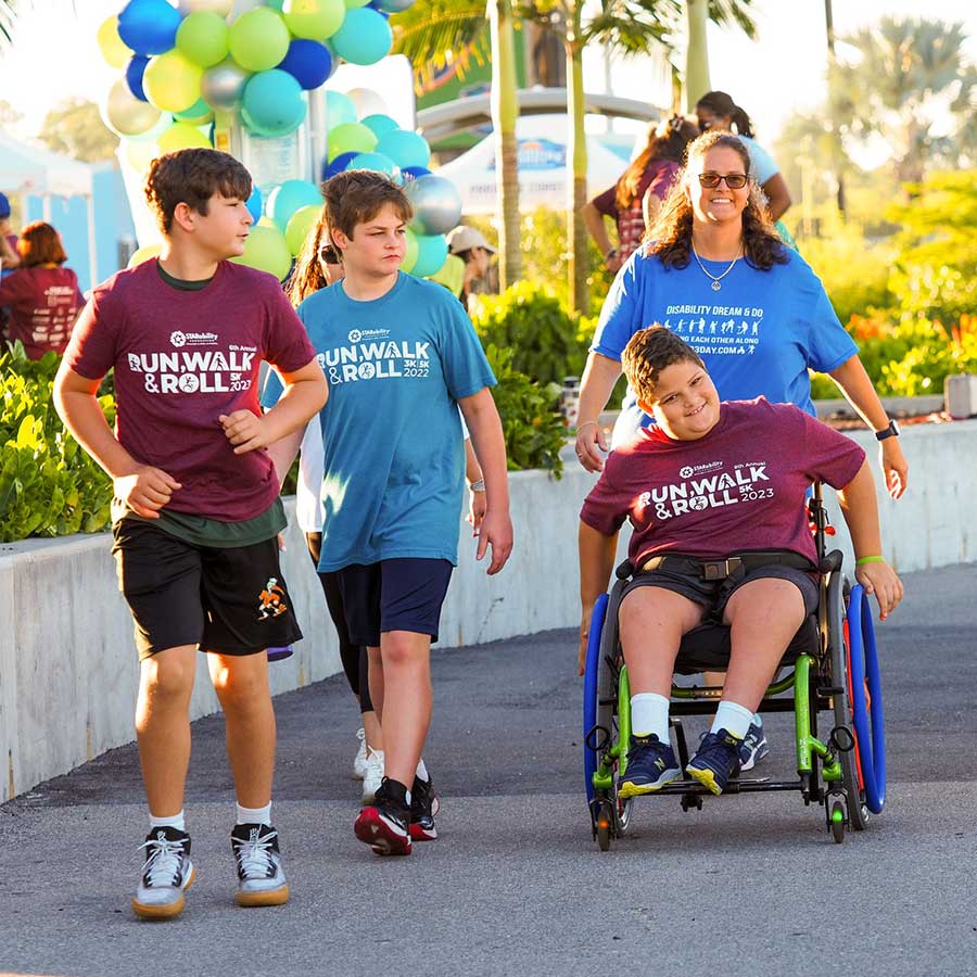 Participants of the Run, Walk and Roll 5K supporting the STARability Foundation